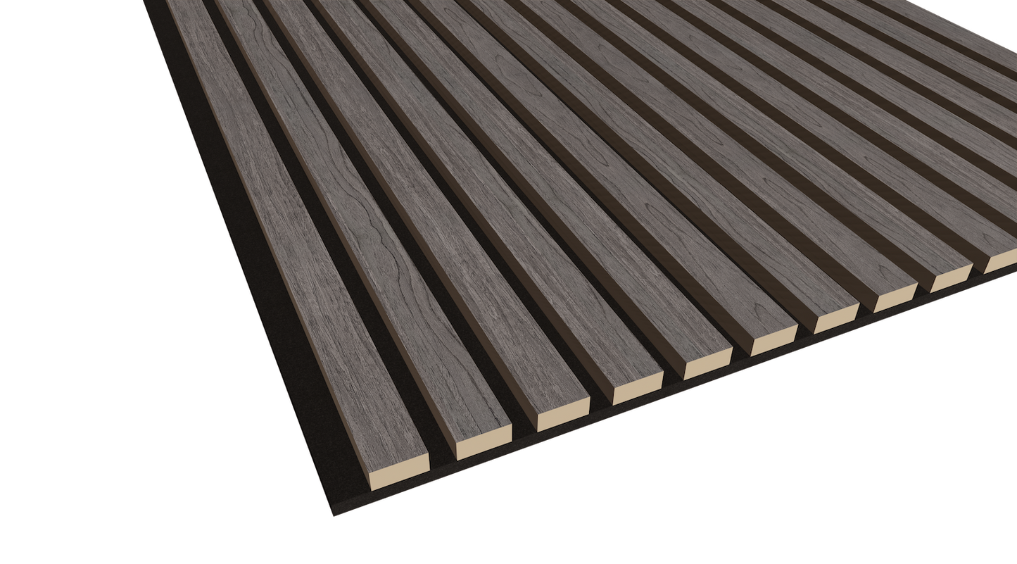 WallParta Ebony Acoustic Slat Wood Vaneer Wall Panels
