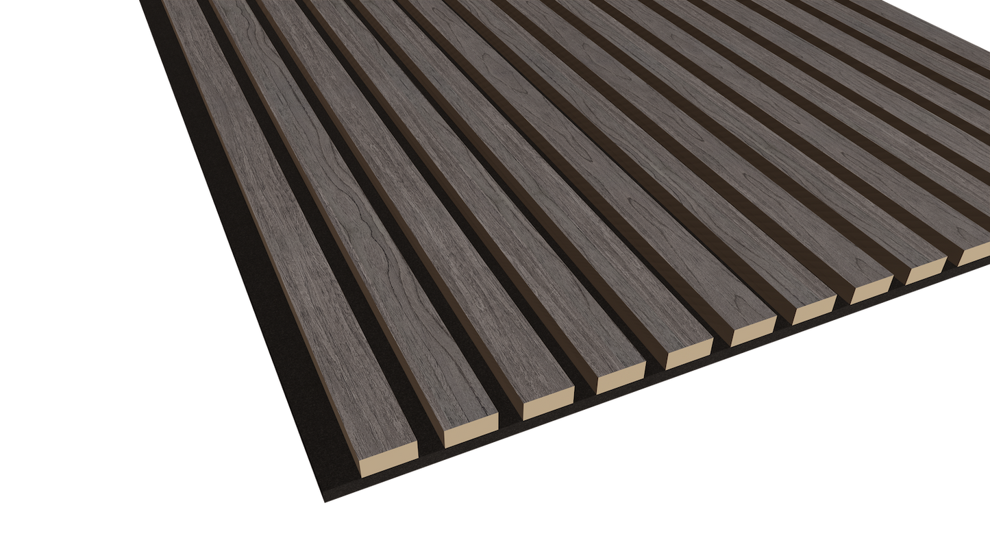 WallParta Ebony Acoustic Slat Wood Vaneer Wall Panels