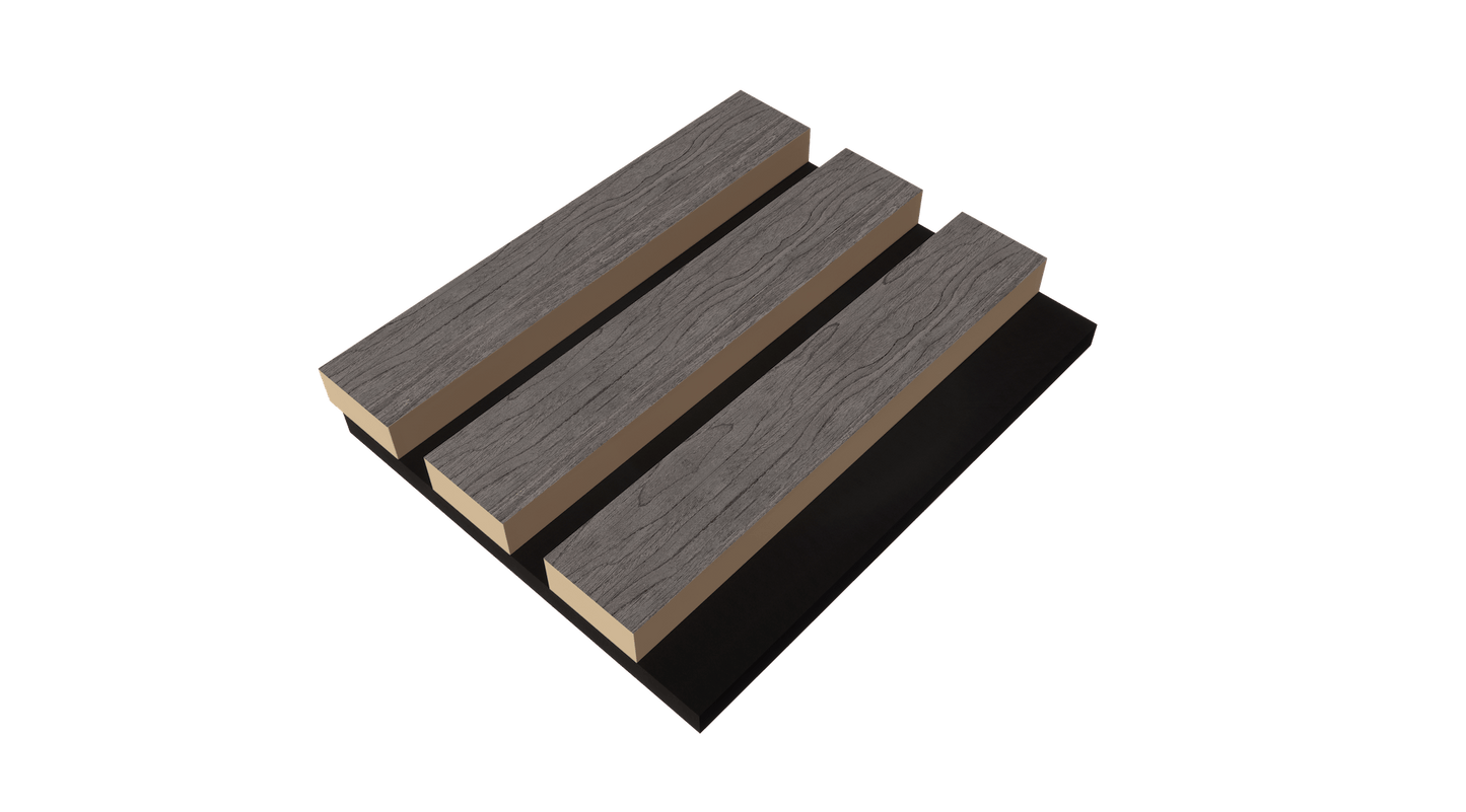 WallParta Acoustic Slat Wood Wall Panels Sample Boxes - Smoked Walnut Colour - No Oil Film