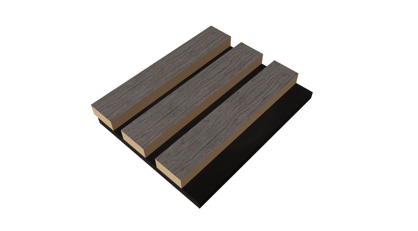 WallParta Acoustic Slat Wood Wall Panels Sample Boxes - Smoked Walnut Colour - Oil Film