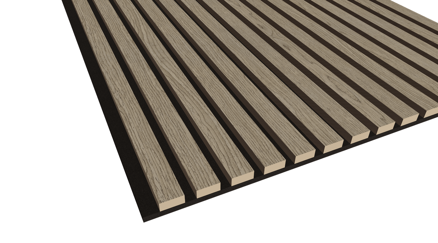 WallParta Light Walnut Acoustic Slat Wood Veneer Wall Panels - Close up View - No Oil Film