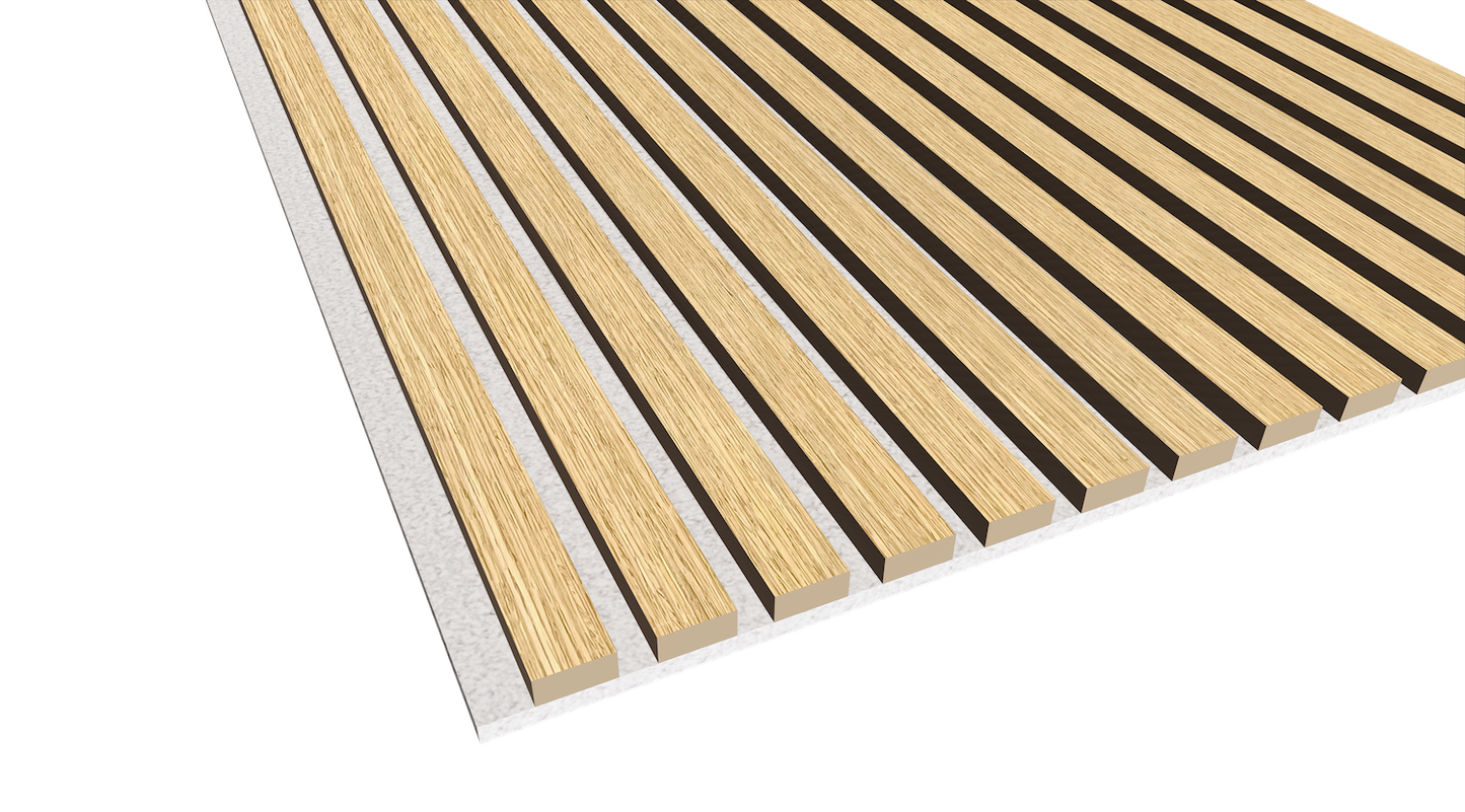 WallParta American Oak Grey Felt Acoustic Slat Wood Vaneer Wall Panels
