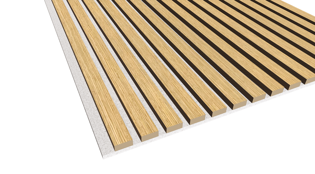 WallParta American Oak Grey Felt Acoustic Slat Wood Vaneer Wall Panels