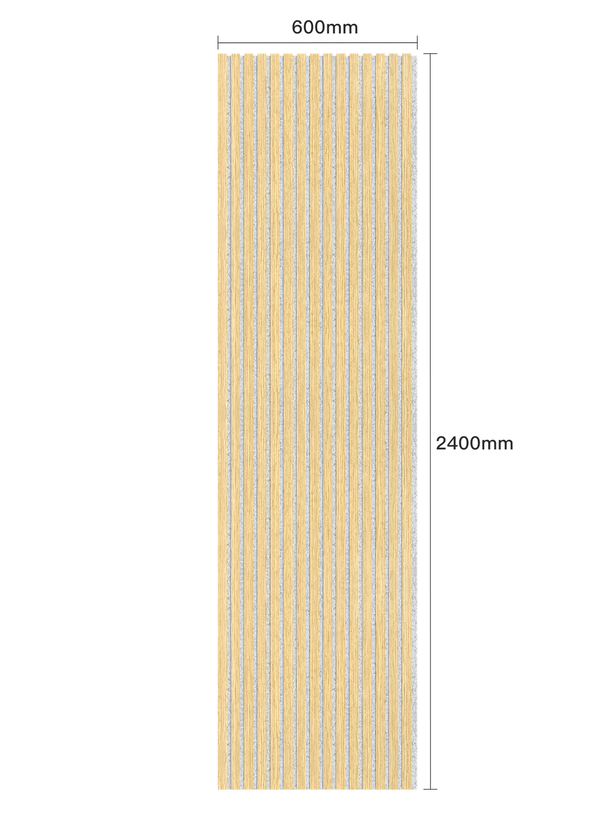 WallParta American Oak Grey Felt Acoustic Slat Wood Vaneer Wall Panels