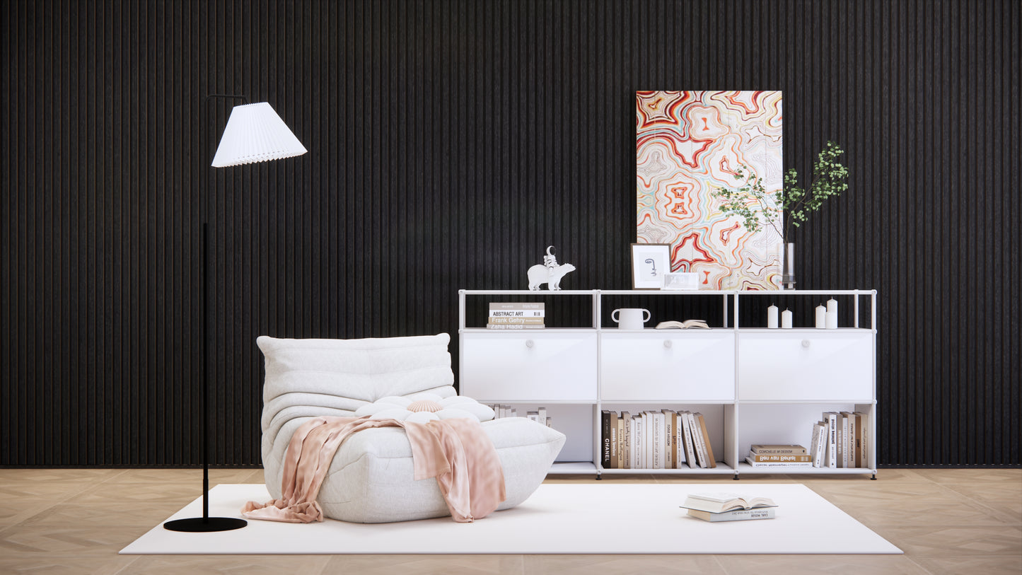 WallParta Black Oak Acoustic Slat Wood Vaneer Wall Panels