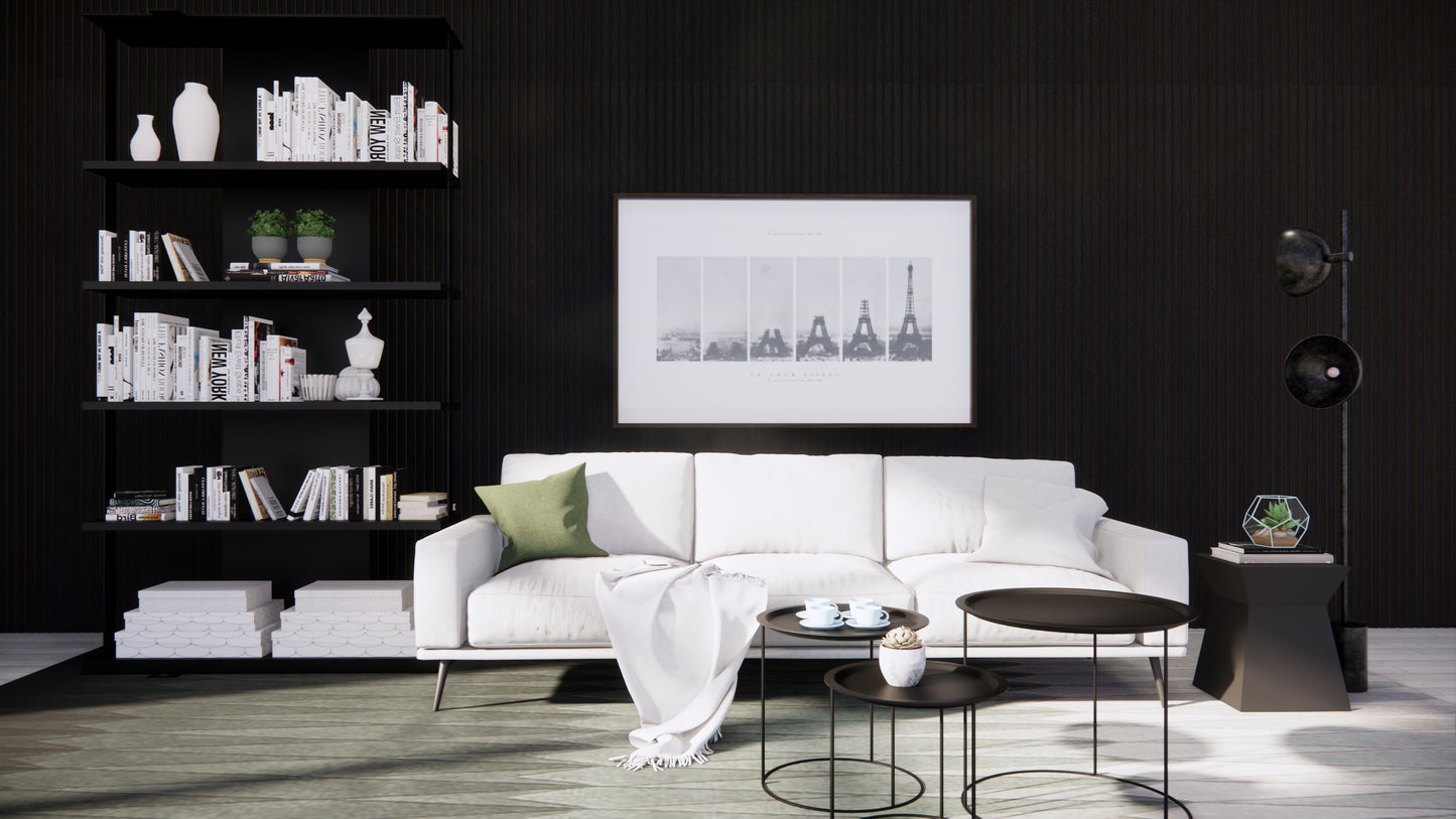 WallParta Black Oak Acoustic Slat Wood Vaneer Wall Panels