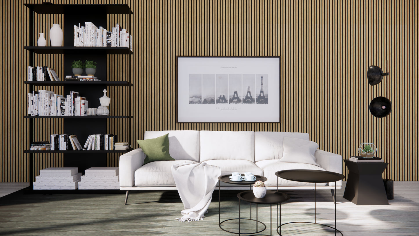 WallParta Yellow Oak Acoustic Slat Wood Vaneer Wall Panels