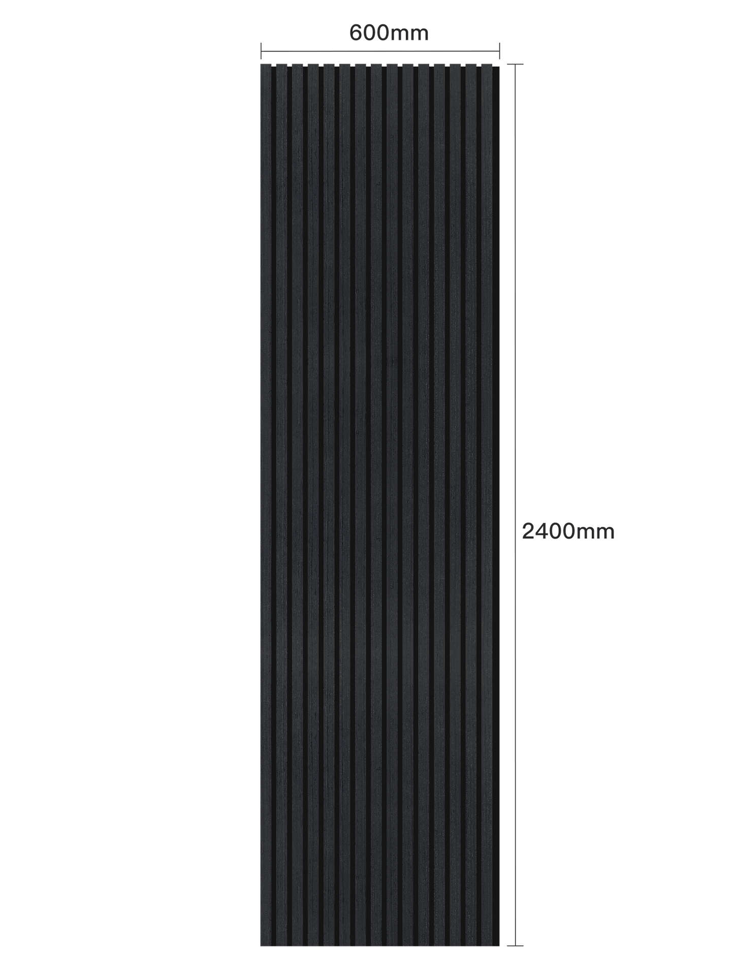 WallParta Black Oak Acoustic Slat Wood Vaneer Wall Panels - Dimensions View