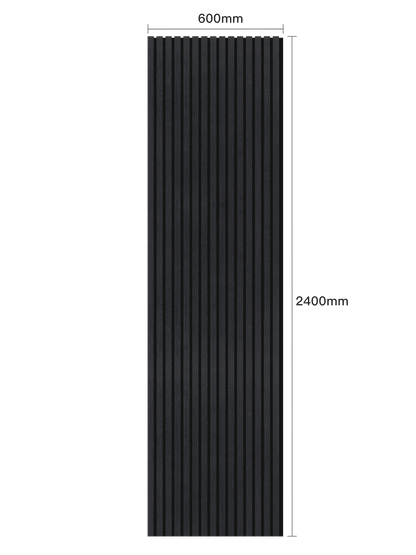 WallParta Black Oak Acoustic Slat Wood Vaneer Wall Panels - Dimensions View