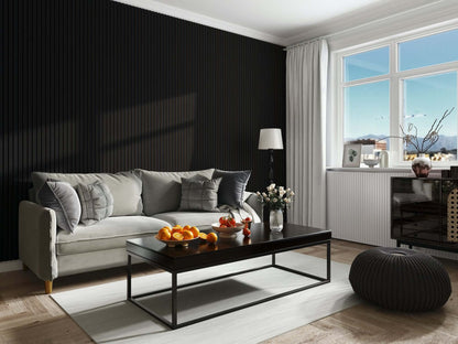 WallParta Black Oak Acoustic Slat Wood Vaneer Wall Panels