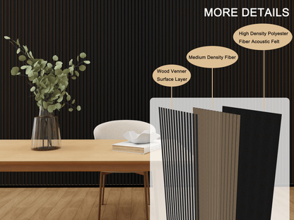 Black Oak Acoustic Slat Wood Panels - 2 Pack