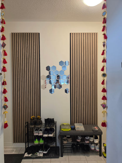 Light Walnut Acoustic Slat Wood Panels