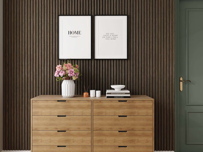 WallParta Smoked Walnut Acoustic Slat Wood Vaneer Wall Panels