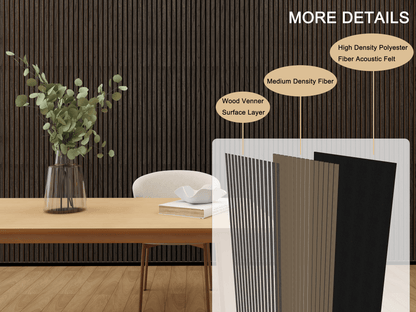 Ebony Oak Acoustic Slat Wood Panels - 2 Pack