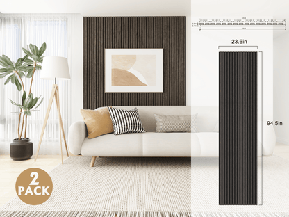 Ebony Oak Acoustic Slat Wood Panels - 2 Pack