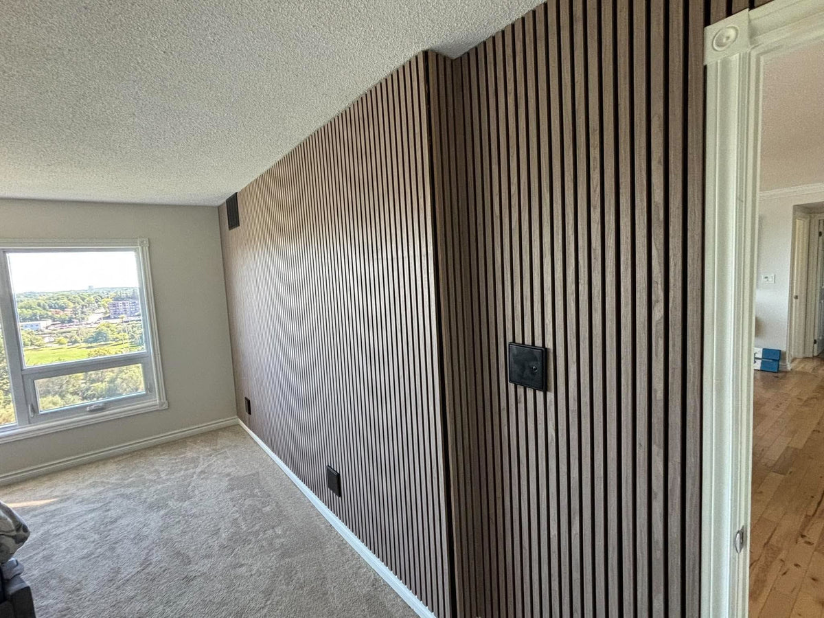 Light Walnut Acoustic Slat Wood Panels