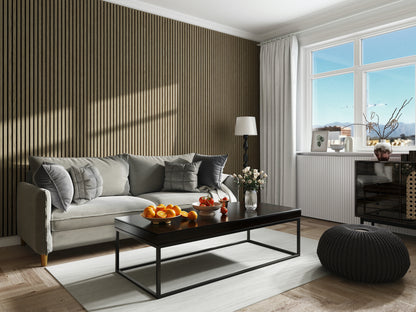 WallParta Walnut Acoustic Slat Wood Vaneer Wall Panels
