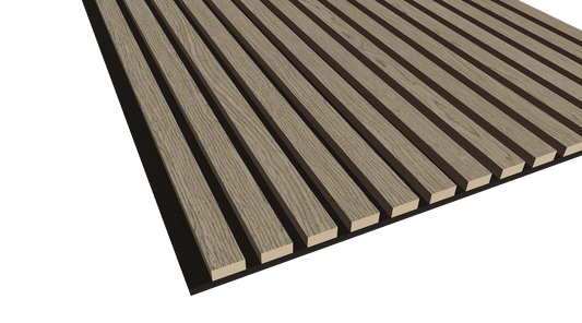 WallParta Light Walnut Acoustic Slat Wood Veneer Wall Panels - Close up View - No Oil Film