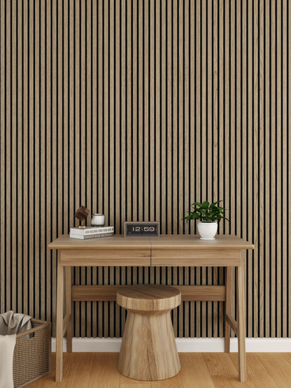 WallParta Walnut Acoustic Slat Wood Vaneer Wall Panels