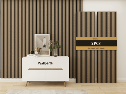 Walnut Acoustic Slat Wood Panels - 2 Pack