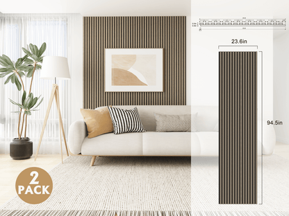 Walnut Acoustic Slat Wood Panels - 2 Pack