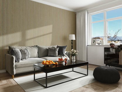 WallParta American Oak Acoustic Slat Wood Vaneer Wall Panels