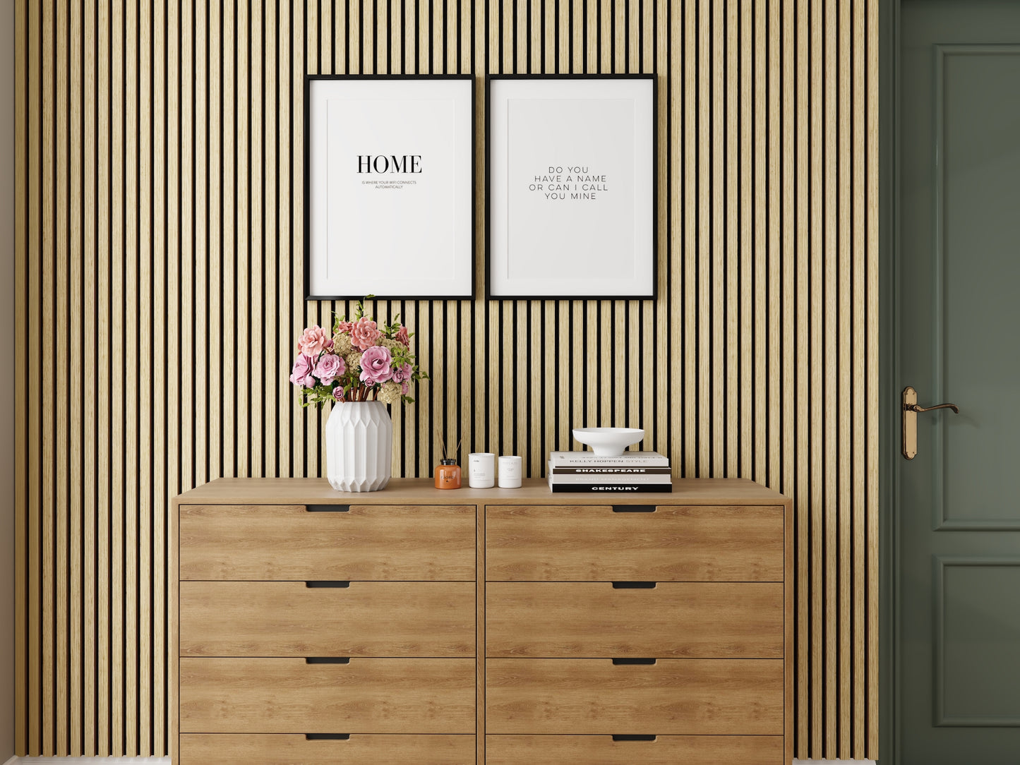 WallParta American Oak Acoustic Slat Wood Vaneer Wall Panels