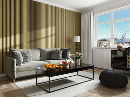 WallParta Yellow Oak Acoustic Slat Wood Vaneer Wall Panels