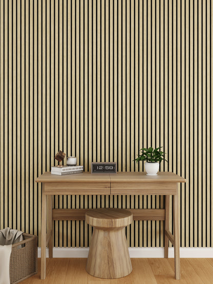 WallParta Yellow Oak Acoustic Slat Wood Vaneer Wall Panels