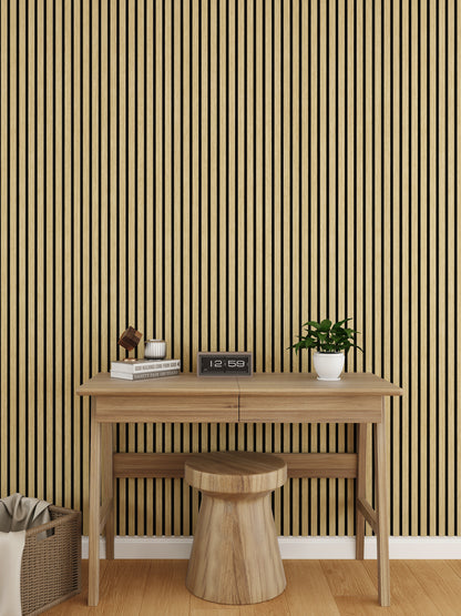 WallParta Yellow Oak Acoustic Slat Wood Vaneer Wall Panels