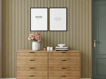 Pack of 2 - Yellow Oak (8ft x 2ft) Acoustic Slat Wood Wall Panels