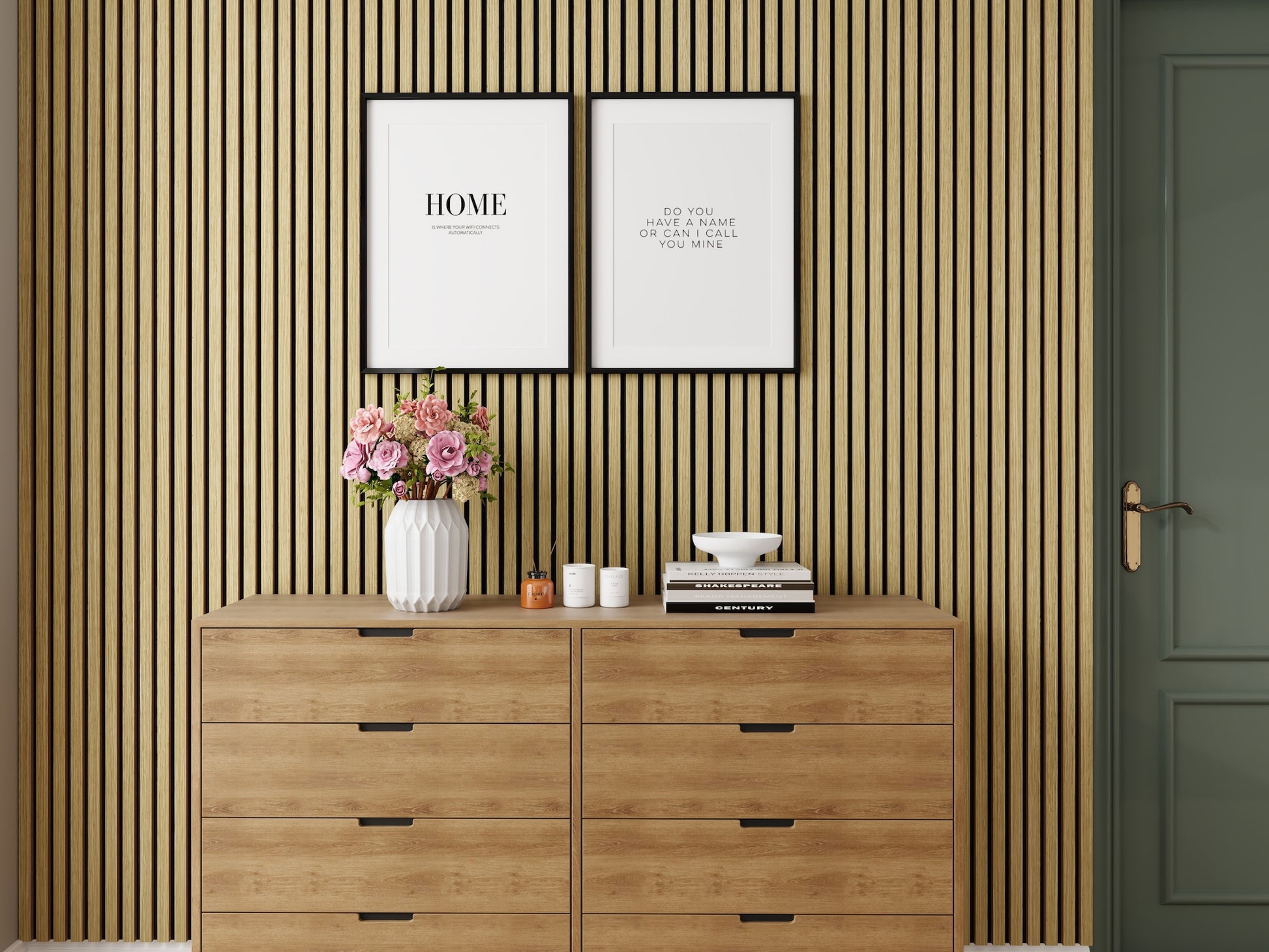 WallParta Yellow Oak Acoustic Slat Wood Vaneer Wall Panels