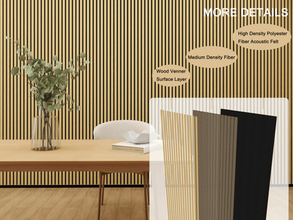 Yellow Oak Acoustic Slat Wood Panels - 2 Pack