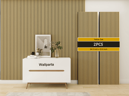 Yellow Oak Acoustic Slat Wood Panels - 2 Pack