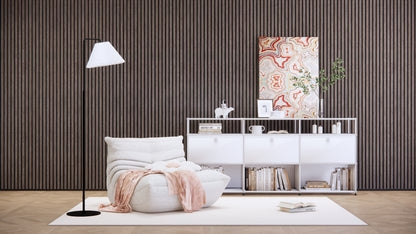 WallParta Ebony Acoustic Slat Wood Vaneer Wall Panels