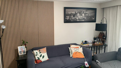 Natural American Oak Black Felt Acoustic Slat Wood Panels