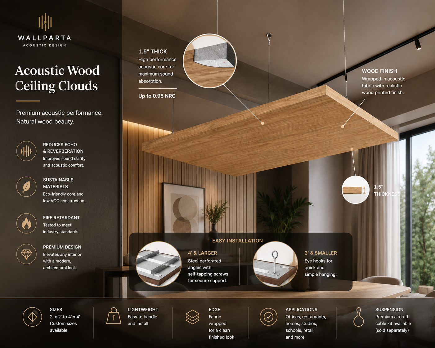 Acoustic Wood Ceiling Clouds