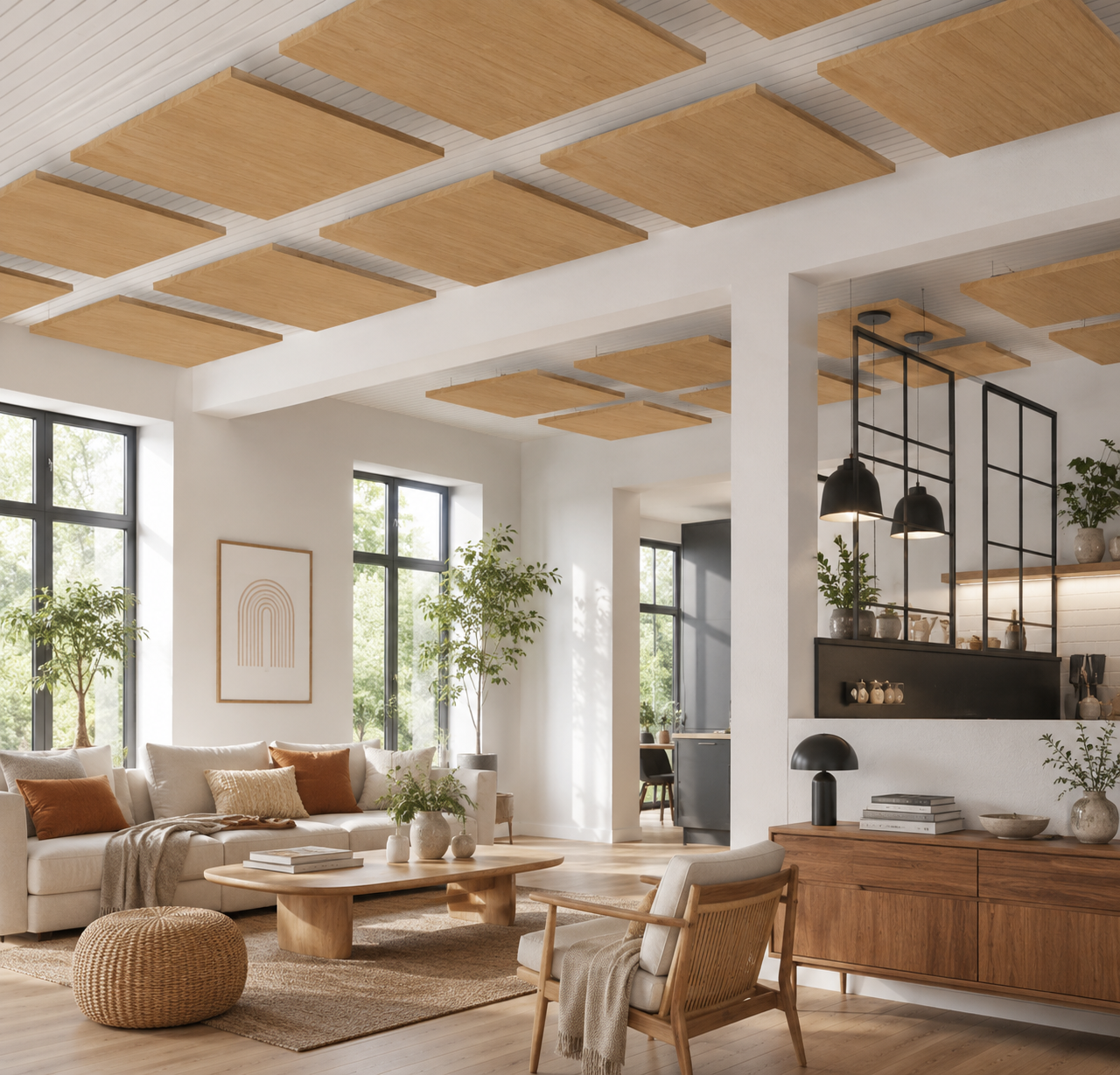 Acoustic Wood Ceiling Clouds