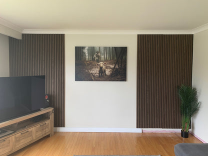 Smoked Walnut Acoustic Slat Wood Panels