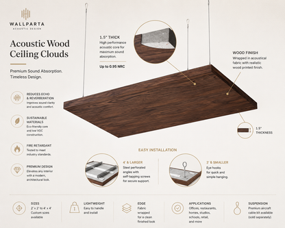 Acoustic Wood Ceiling Clouds