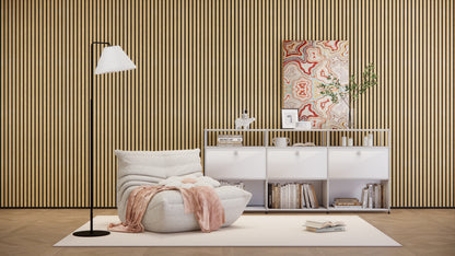 WallParta Yellow Oak Acoustic Slat Wood Vaneer Wall Panels
