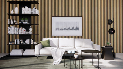 WallParta Yellow Oak Acoustic Slat Wood Vaneer Wall Panels